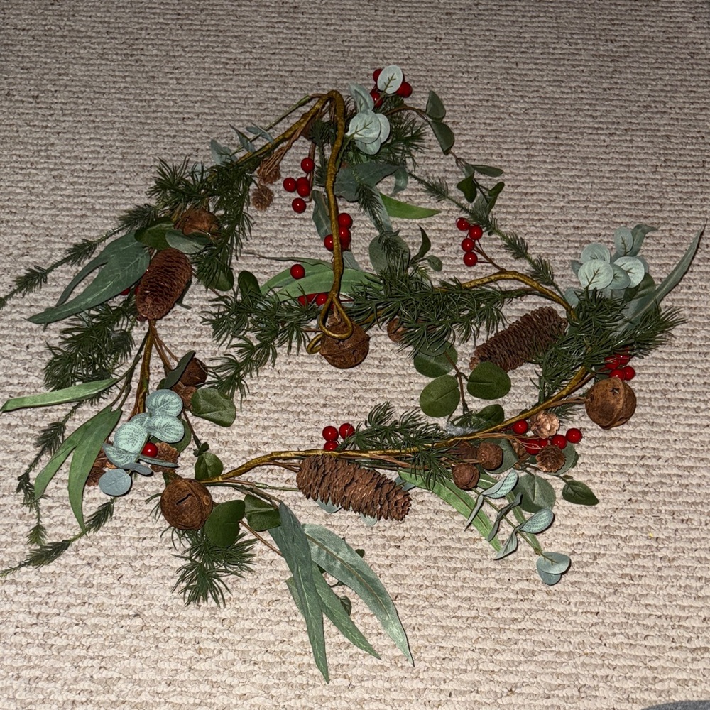 Festive Green and Red Holiday Garland